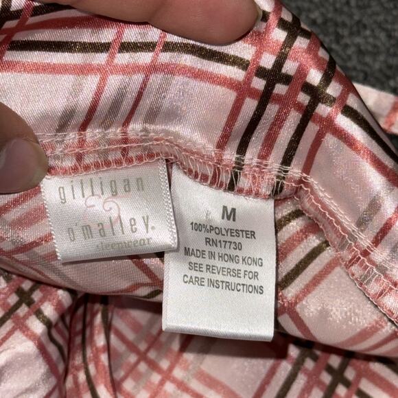 Gilligan & O’Malley Slip Dress Women’s Medium Pink Plaid Satin Coquette - Picture 5 of 7